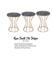 Zigon 13392 Kumsaat Model Siyah Mermer Desen Metal Çelik ROSE Renk Kaplama Elyapım  (Bakır)