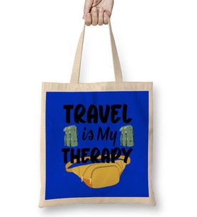 Funny Travel Gift Design Lover- Trippin Wanderlust Journey Adventurer Vacation Bez Çanta Uzun Saplı