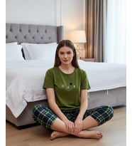 Mihra Kadın %100 Pamuk Bisiklet Yaka Kısa Kol KAPRİ Pijama Takımı 90787/4129- 1 Adet