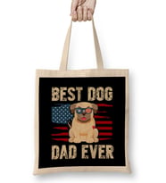 Best Dog Dad Ever Köpek 08 Bez Çanta Uzun Saplı