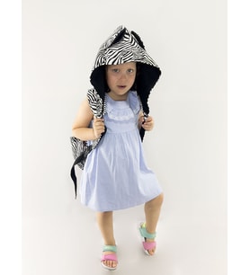 Morikukko Zebra Çıkabilir Kapüşonlu Çocuk Sırt Çantası