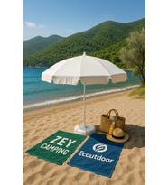 Zeycamping Kalın Kumaş 200 Cm Plaj Bahçe Balkon Teras Kamp Şemsiye Taşıma Çantası (bidon Hariç ) (A.Krem)