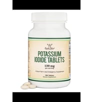 Double Wood Potassium Iodide 130mg Tablets - Emergency Use for Exposure - 180 Tablet, 3 Aylık Tedarik.3934 (Renksiz)