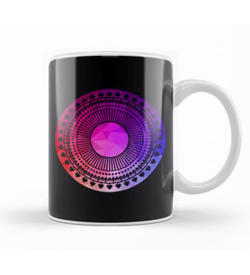 Pink Geometry Zen Mandala Kupa Bardak Porselen