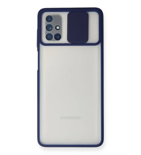 Galaxy M51 Kılıf Palm Buzlu Kamera Sürgülü Silikon - Lacivert