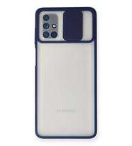 Galaxy M51 Kılıf Palm Buzlu Kamera Sürgülü Silikon - Lacivert