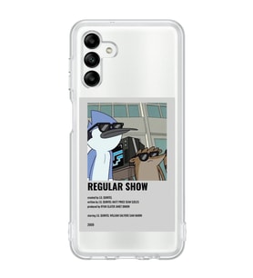 Samsung Galaxy A04S Uyumlu Regular Show Mordecai ve Rigby Desenli Şeffaf Telefon Kılıfı