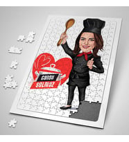 Süper Aşçı Kadın Karikatürlü 240 Parça Kişiye Özel Puzzle