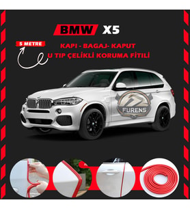 Bmw X5 Oto Araç Kapı Koruma Fitili 5metre Parlak Kırmızı Renk