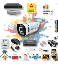 1 Kameralı IP Set - Yapay Zeka Özellikli Gece Renkli Gösteren Sesli 6 Warm Ledli 4K FULLHD IP Güvenlik Kamerası Seti 4386WS