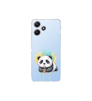 Redmi 12 ile Uyumlu Splash Panda Tasarımlı Şeffaf Silikon Kılıf