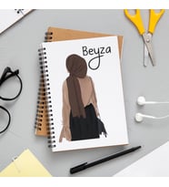 Kız Karakter Tasarımlı Defter Kişiye Özel