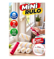 10 cm Mini Boya Rulosu Seti – Dar Alanlar İçin 6 Adet Yedek Rulolu