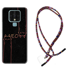Tecno Camon 16 18P Pova Kılıf Boyun Asklı Rasta Silikon Meow 1657