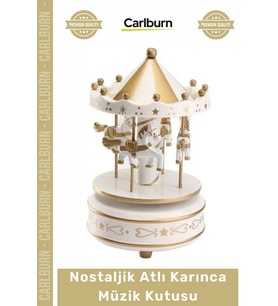 #MüzikKutusu Nostaljik Ahşap Dekoratif Hediyelik Kurmalı Hareketli Vintage Atlı Karınca Müzik Kutusu