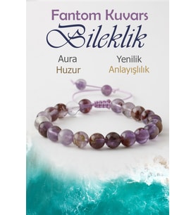 Fantom Kuvars Doğaltaş Bileklik, Fantom Kuvars Doğal Taş Asansör Bileklik B1056 (8mm-16cm)