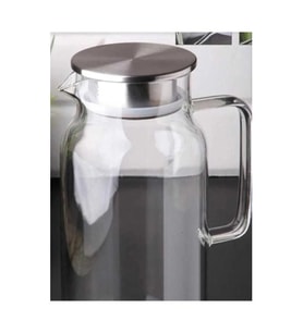 Periboia 1500 ml Borosilikat Cam Su Sürahisi - Metal Kapaklı ve Isıya Dayanıklı (Çok Renkli)