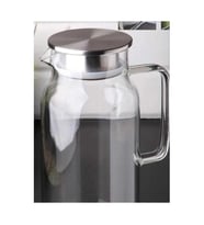 Periboia 1500 ml Borosilikat Cam Su Sürahisi - Metal Kapaklı ve Isıya Dayanıklı (Çok Renkli)