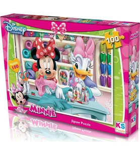 Ks Games Minnie Mouse Çocuk Puzzle 100 Parça 34x48 cm