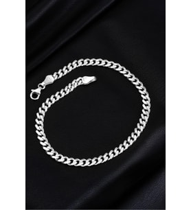 925 Ayar Gümüş Gurmet Bileklik 4 Mm Genişlik 21 Cm Uzunluk