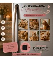 6'lı Kare Fotoğraf Magneti Evcil Hayvana Kişiselleştirilebilir Patili Dost Hediye Seti