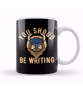 You Should Be Writing Viking Cute Author Writer Kupa Bardak Porselen