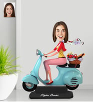 Kişiye Özel Motorcut Kadın Ahşap Biblo-3