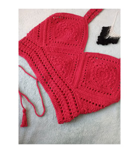 Vip Handmade Kırmızı Crop Top Büstiyer