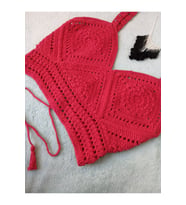 Vip Handmade Kırmızı Crop Top Büstiyer