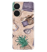 Realme C55 Kılıf Resimli Desenli Baskılı Silikon Ananas Camera Glass 1357