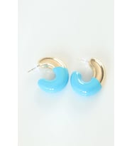 CCB Mavi Gold Çift Renk Küpe - TJ-BKP8876