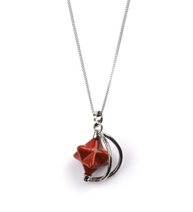 Red Jasper Doğal Taş Merkaba Kolye 