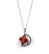 Red Jasper Doğal Taş Merkaba Kolye 