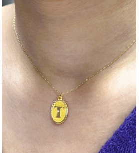 Altın Nostaljik T Harfli Aynalı Zincir