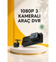 Ön İç Arka Kameralı Full HD Araç DVR Kayıt Sistemi