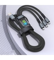 M.Aj 3'Ü 1 Arada Usb Kablosu Hızlı Şarj, Şeffaf Aydınlık 100W Süper Hızlı Kablosu, Dayanıklı Naylon