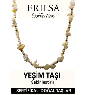 Sertifikalı Kırık Taşlı Model İnci ve Yeşim Taşı Kolye (Çok Renkli)