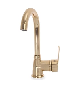 Emir Yapı Delta Serisi Uzun Gold Lavabo / Evye Bataryası - Altın Musluk