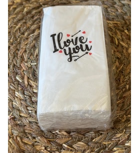 Konuşan Peçete (i love you) Tekli Paket (Kırmızı-Beyaz)