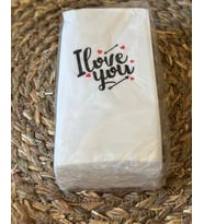Konuşan Peçete (i love you) Tekli Paket (Kırmızı-Beyaz)