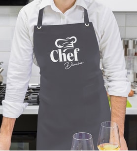 BK Gift Kişiye Özel İsimli Chef Tasarımlı Profesyonel Antrasit Mutfak Önlüğü, Aşçı Önlüğü, Şef Önlüğü, Arkadaşa Hediye-9