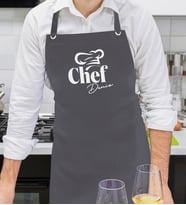 BK Gift Kişiye Özel İsimli Chef Tasarımlı Profesyonel Antrasit Mutfak Önlüğü, Aşçı Önlüğü, Şef Önlüğü, Arkadaşa Hediye-9
