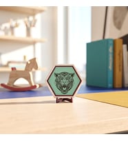 Karizmatik Leopar Desenli Dekoratif Masaüstü Süsü Çalışma Masalarınıza Şık Bir Dokunuş 10x10 cm
