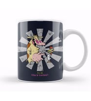 Cow And Chicken Retro Japanese Kupa Bardak Porselen
