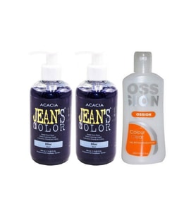 Saç Boyası Mavi 250ml 2ad Ve Ossion Boya Temizleyici 200ml