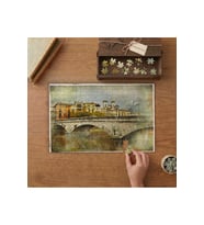 İtalya Verona Ponte Pietra Köprüsü Nostaljik Fotoğraf Tasarımı 240 parça Ahşap Puzzle Ahşap Kutuda MP00340