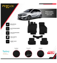 Mercedes W246 B Serisi 2011-2018 3D Havuzlu Paspas (Siyah - Beyaz)