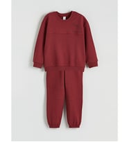 LCW Kids Bordo Dinozor Baskılı Erkek Çocuk Sweatshirt Ve Eşofman Alt