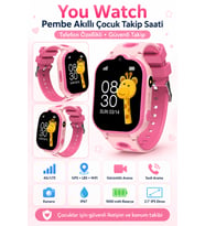 Çocuklar İçin Pembe Akıllı Saat, Sim Kartlı ve Telefon Özellikli