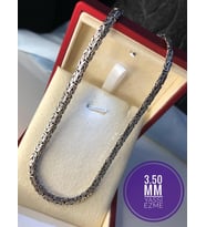 3.5mm Yassı Ezme Kral Model 925 Gümüş Işıklı Kutuda • Sevgiliye • Eşe • Babaya • Hediye Kolye